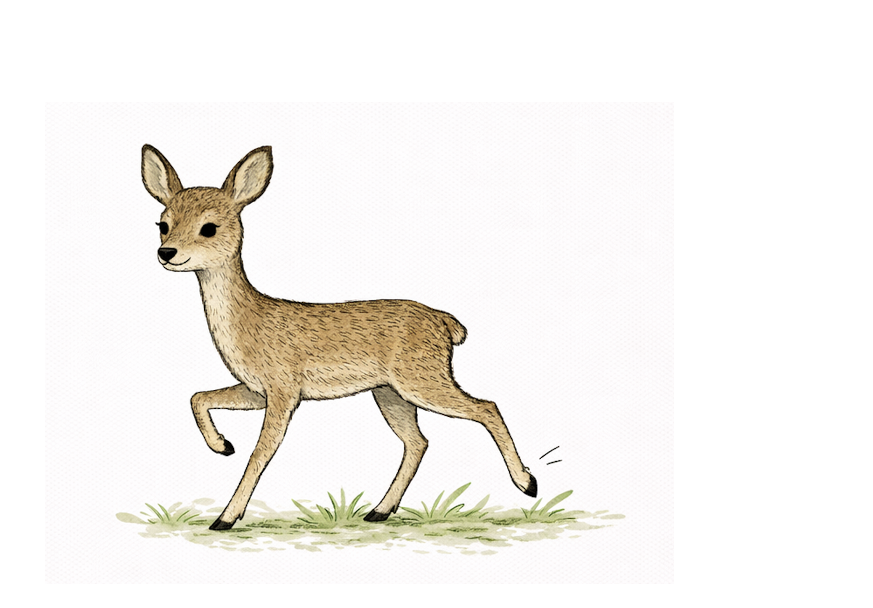 Illustration of a roe deer from Dali Forest